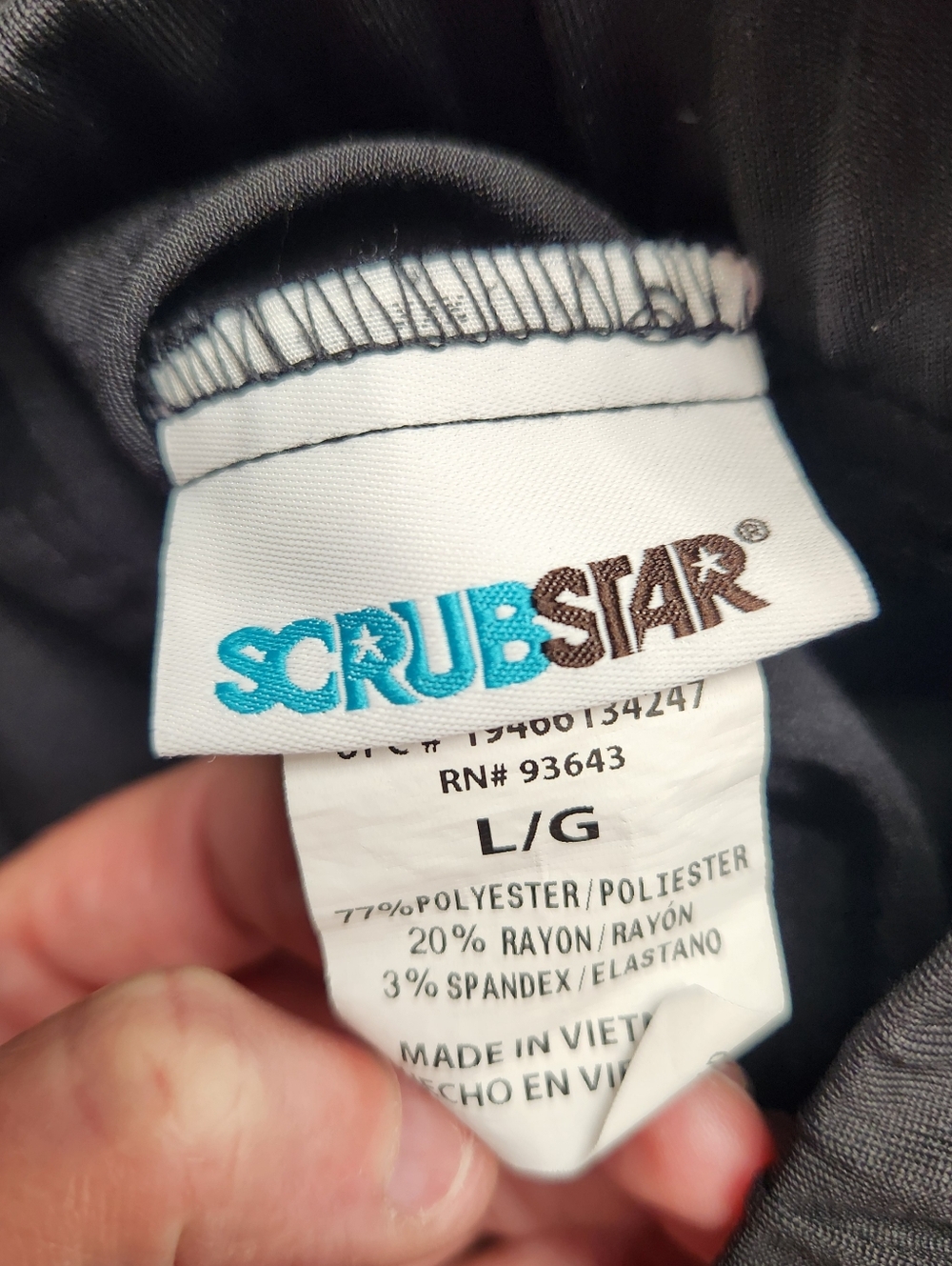 ⭐️Scrubstar BLACK Jogger Scrub Pants Size Large Performance Stretch Cargo Pocket - Picture 10 of 11